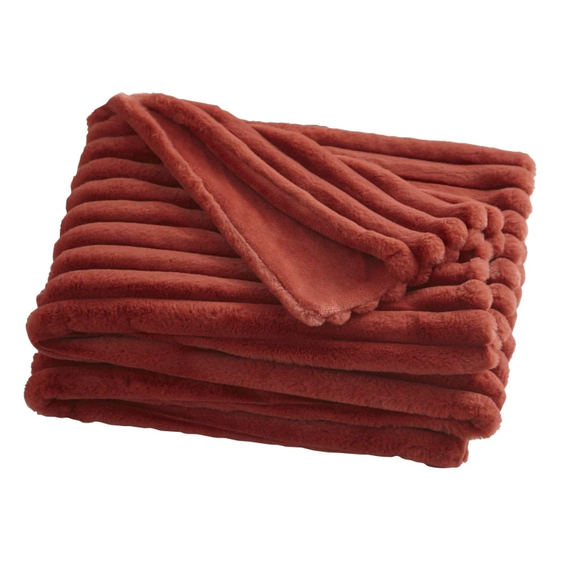 Image of Appletree 'Morritz' Faux Fur Throw Terracotta