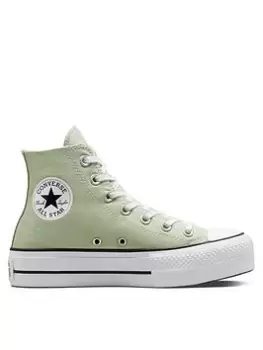 Converse Chuck Taylor All Star Lift Platform Seasonal Colour Hi-Tops - Green, Size 6, Women