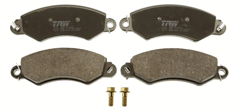 Image of TRW GDB1744 Brake pad set with acoustic wear warning, with brake caliper screws Brake Pad Set,disc brake (402)