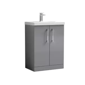 image of Nuie Arno 600mm Floor Standing 2 Door Vanity & Basin 1 Cloud Grey