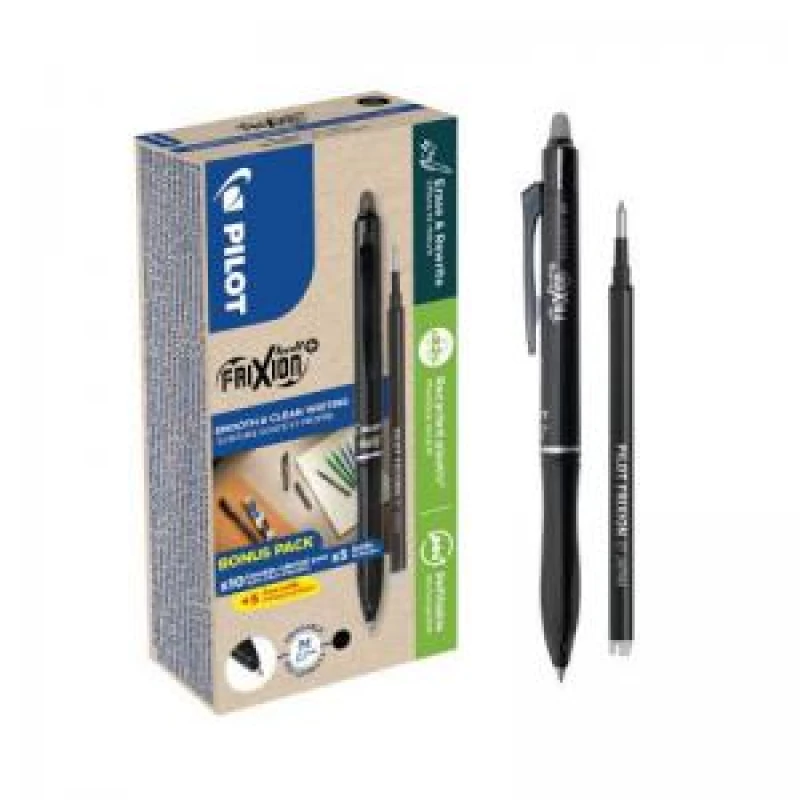 Image of Pilot Pilot Greenpack Frixion Ball+ Black 10+10 (Pack of 20) WLT448020 WLT448020