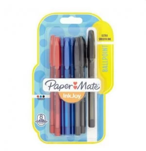 Image of Paper Mate InkJoy 100 Ballpoint Stick Pens, Medium 1mm Tip, Translucent Black Barrels, Black Ink