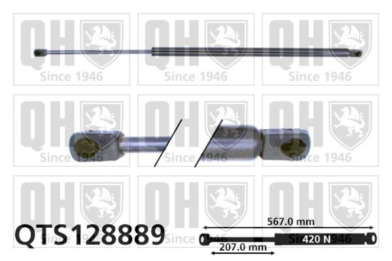 Image of QUINTON HAZELL Tailgate strut QUINTON HAZELL QTS128889