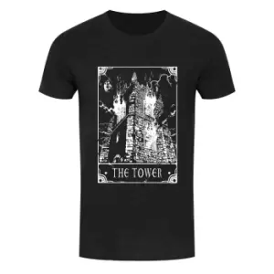Image of Deadly Tarot Mens The Tower T Shirt (XL) (Heather Black)