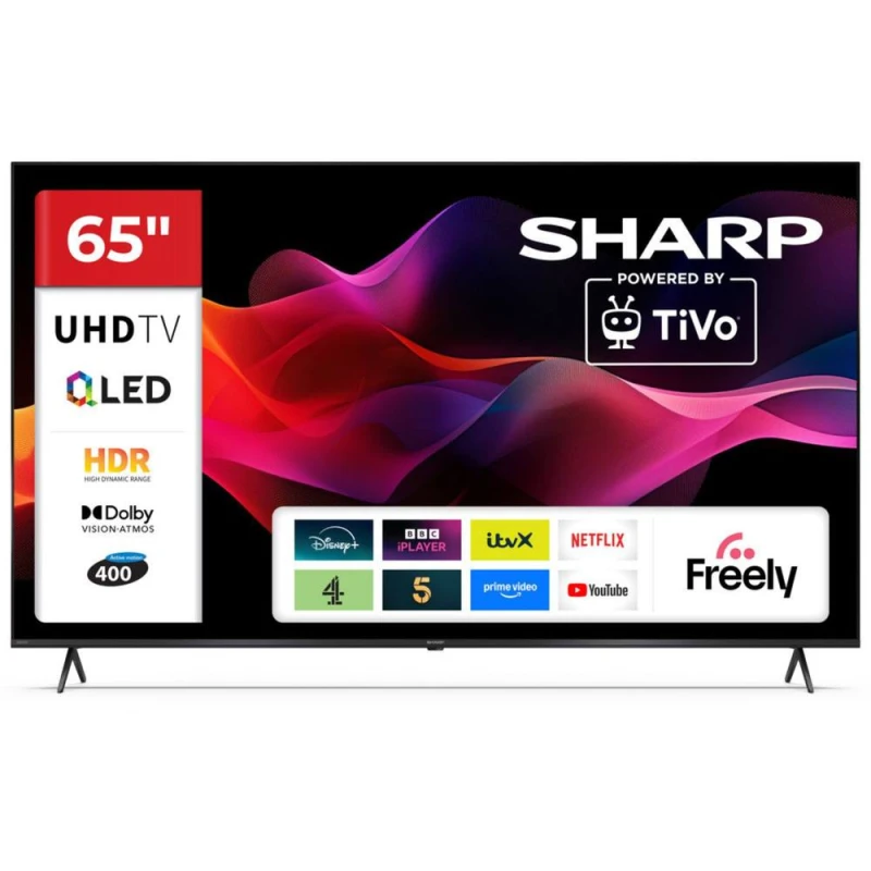 Image of Sharp 65HM5245KB 65" 4K Ultra HD Quantum Dot TiVo Smart TV in Black Unisex