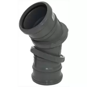 image of Floplast 110mm Soil Pipe Adjustable Bend Double Socket 0° to 90° - Anthracite Grey SP560AG