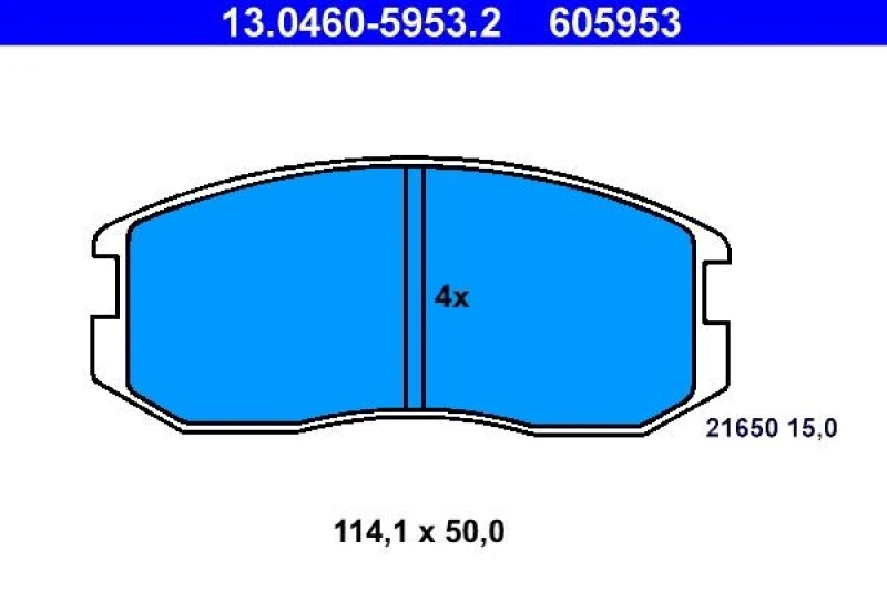 Image of ATE 13.0460-5953.2 Brake pad set excl. wear warning contact Brake Pad Set,disc brake (402)