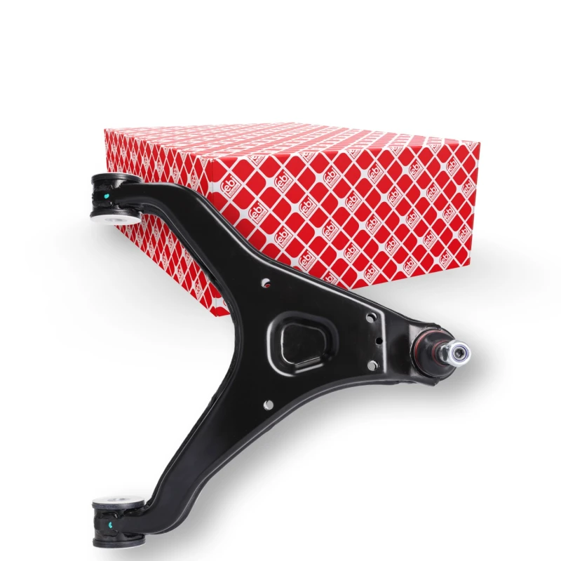 Image of FEBI BILSTEIN 43657 Suspension arm Triangular Control Arm (CV), Sheet Steel, Lower, with bearing(s), with lock nut Sheet Steel Track Control Arm (273)