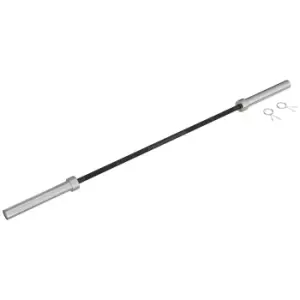 image of SPORTNOW Olympic Barbell Bar for 2"/5cm Weight Plates with Spring Clips, Home Gym Weight Lifting Bar, 210cm