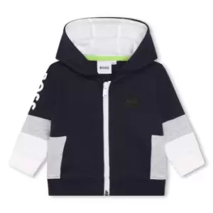 Image of Boss Large Logo Zip Hoodie Infant Boys - Blue