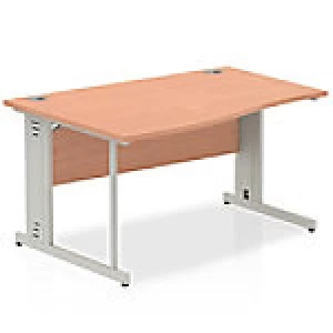 image of Impulse Cable Managed 1400 Left Hand Wave Desk Beech