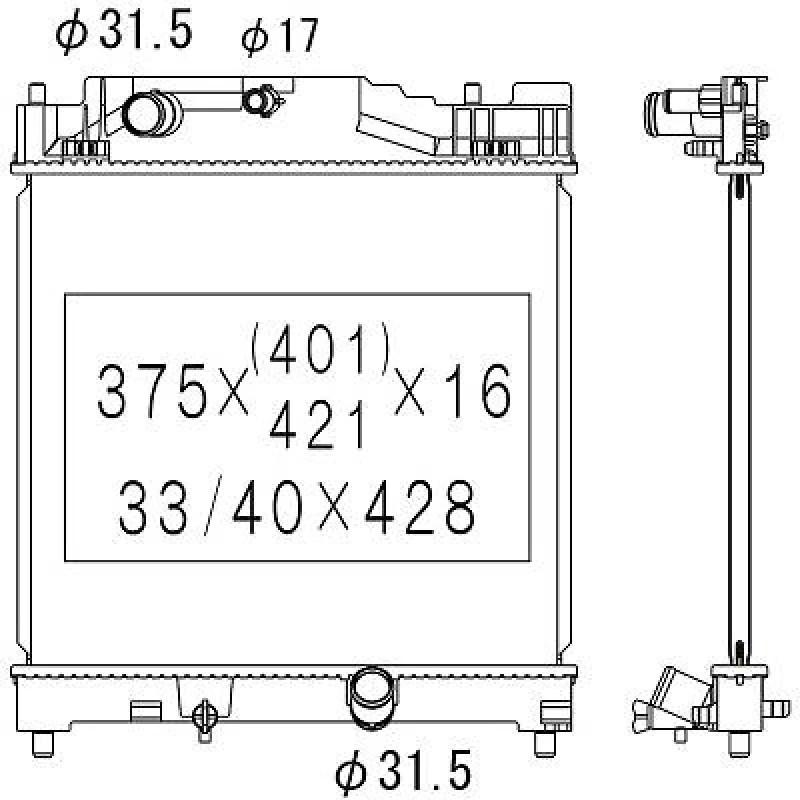 Image of Engine radiator DIEDERICHS DCM3328