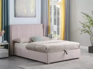 Image of Seconique Amelia 4ft6 Double Pink Fabric Ottoman Bed Frame