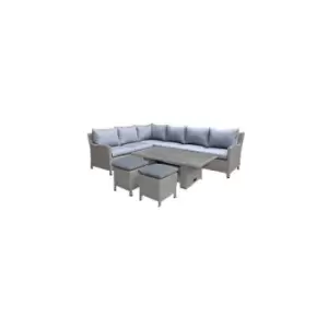 image of A-mir - PARIS 7pc Deluxe Modular Corner Dining Set 150x80cm Adjustable Height Dining Table