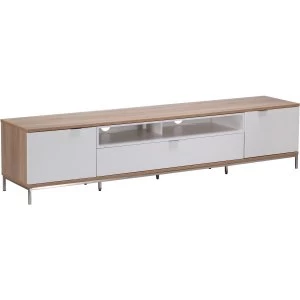 image of Alphason Chaplin White and Oak Effect TV Unit