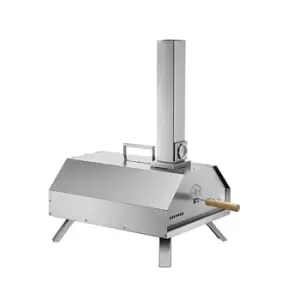 image of Haven Wood 11'' Pizza Oven w/ Raincover And Pizza Paddle - Silver