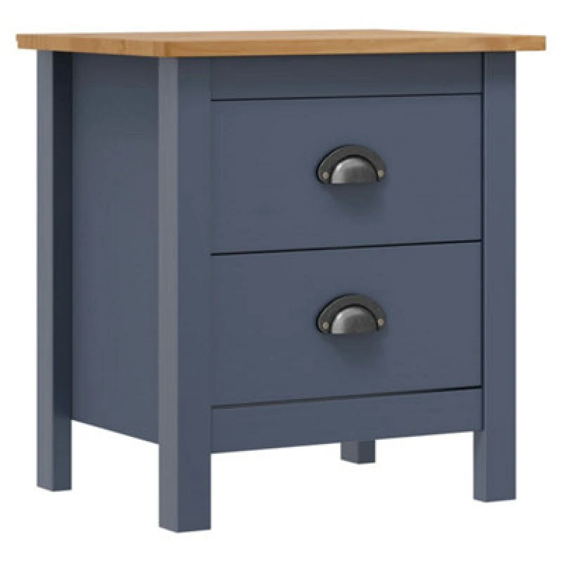 Image of VIDAXL Bedside Cabinet Hill Grey 46x35x49.5cm Solid Pine Wood Vidaxl 8719883909714