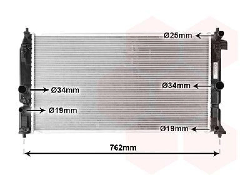 Image of VAN WEZEL Engine radiator VAN WEZEL 54012701