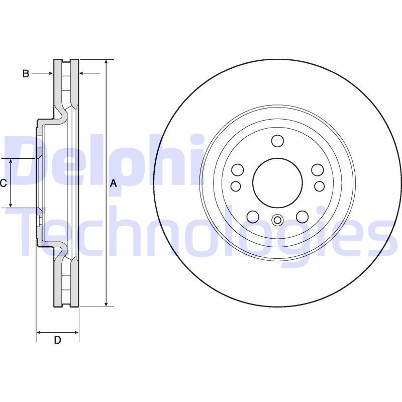 Image of DELPHI Brake disc DELPHI BG9148C