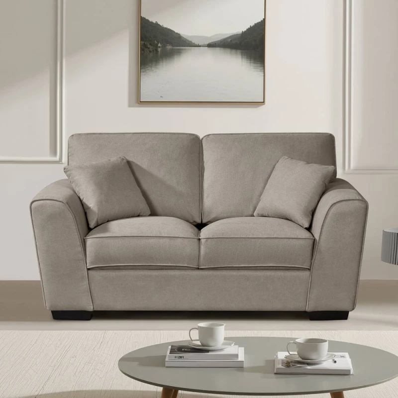 Image of Artemis Home Arlington 2 Seat Fabric Sofa in Brown Size: 2 Seater Brown Unisex 2 Seater