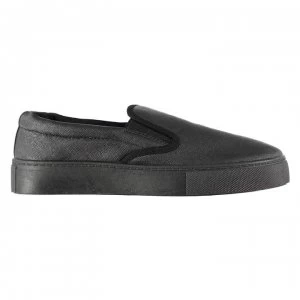 Image of Fabric Hustle Slip On Trainers Ladies - Blk Saff