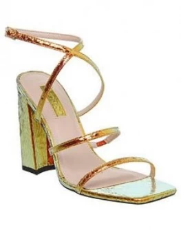 image of OFFICE Hasty Heeled Sandals - Gold, Size 4, Women