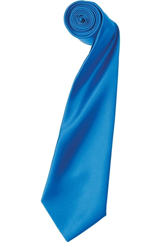 Image of Premier Premier Men Plain Satin Tie (Narrow Blade) in Dark Blue Dark Blue One Size Male 5054171869336