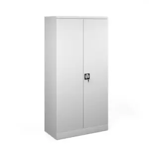 image of Steel contract cupboard with 3 shelves 1830mm high - light grey