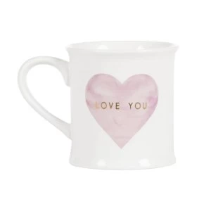 image of Sass & Belle Love You Pastel Pink Heart Mug