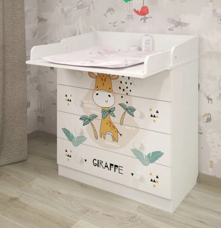 Image of Shefa Line Shefa 800 Kids Changing Dresser Giraffe White (2 Boxes)
