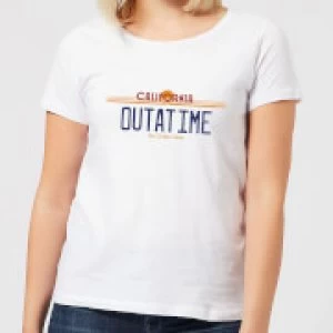 image of Back To The Future Outatime Plate Womens T-Shirt - White - 4XL