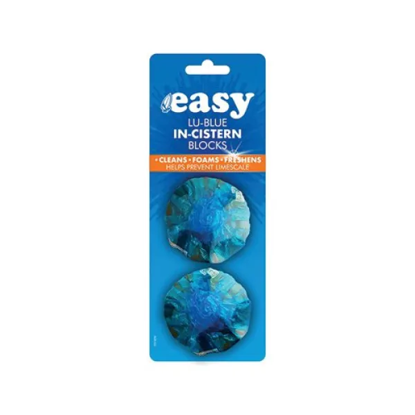 image of Easy Lu-Blue In-Cistern Toilet Freshener Blocks Twin Pack (Pack of 12) 2008060