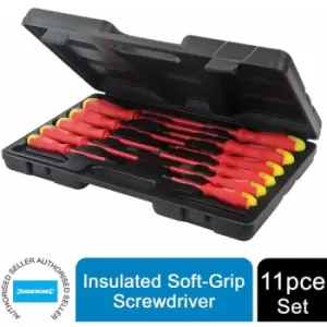 Image of Screwdriver Set Insulated Soft-Grip Tools Set 11pce 918535 - Silverline