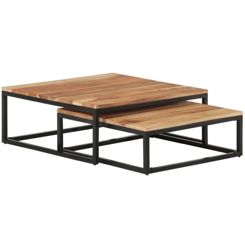 Image of VIDAXL Nesting Coffee Tables 2 pcs Solid Acacia Wood Vidaxl 8720286110898