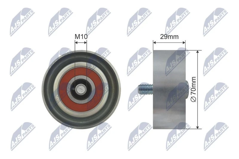 Image of NTY Deflection / guide pulley, V-ribbed belt NTY RNK-KA-007