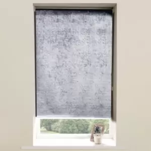 Image of Crushed Velvet Roller Blind Grey Grey
