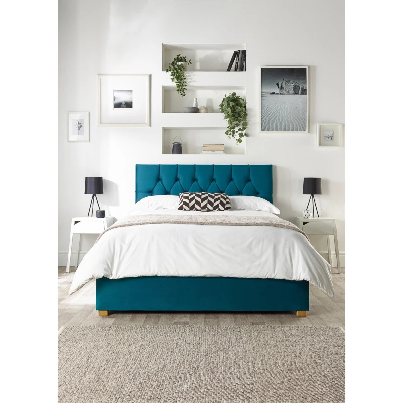 Image of Catherine Lansfield Boutique Ottoman Bed Emerald unisex Single