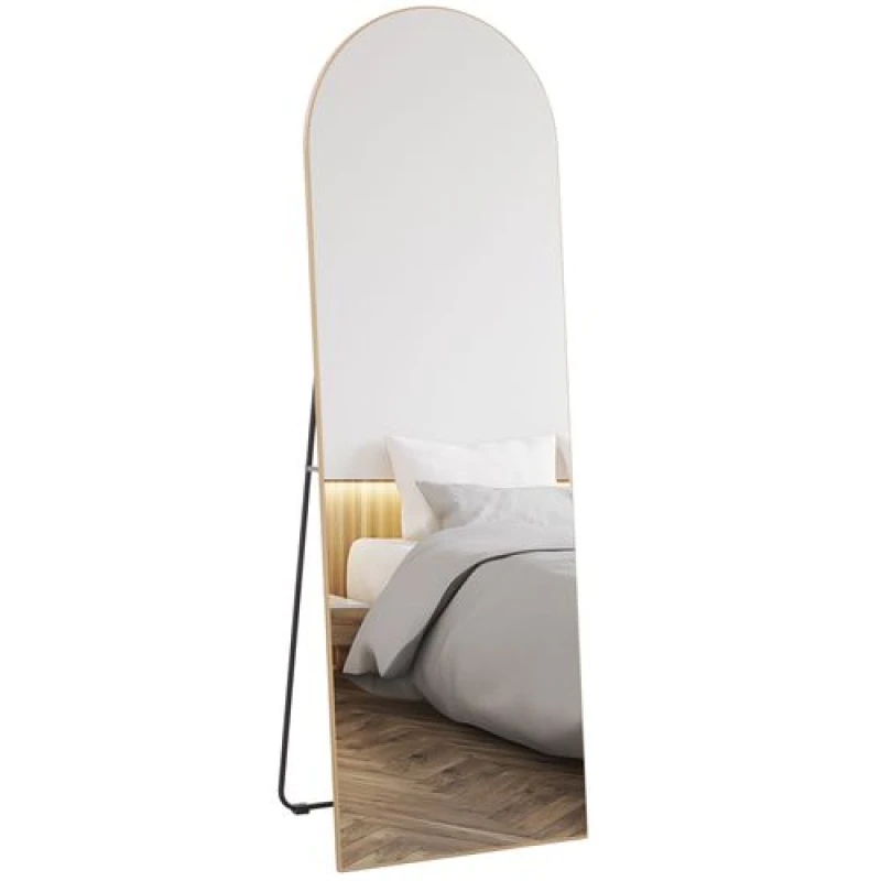 Image of HOMCOM HOMCOM 50 x 150cm Arched Full Length Mirror Frameless for Living Room Bedroom in Gold Gold One Size Unisex 5061025079766