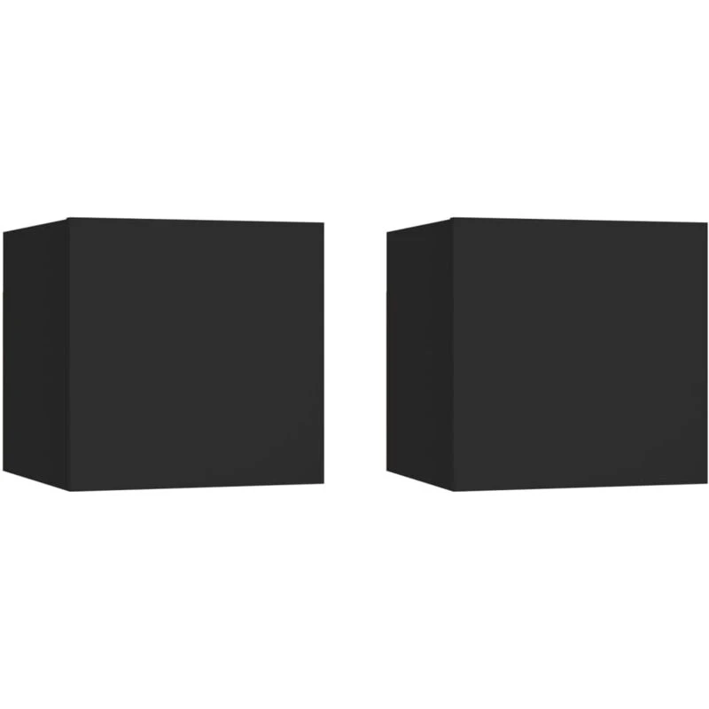 Image of VIDAXL Bedside Cabinets 2 pcs Black 30.5x30x30cm Engineered Wood Vidaxl 8720286579718