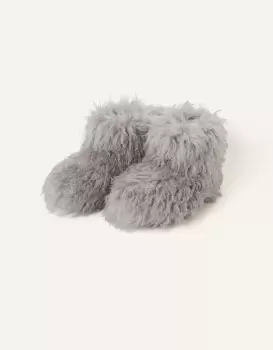Image of Accessorize Womens Yeti Slipper Boots Grey, Size: S
