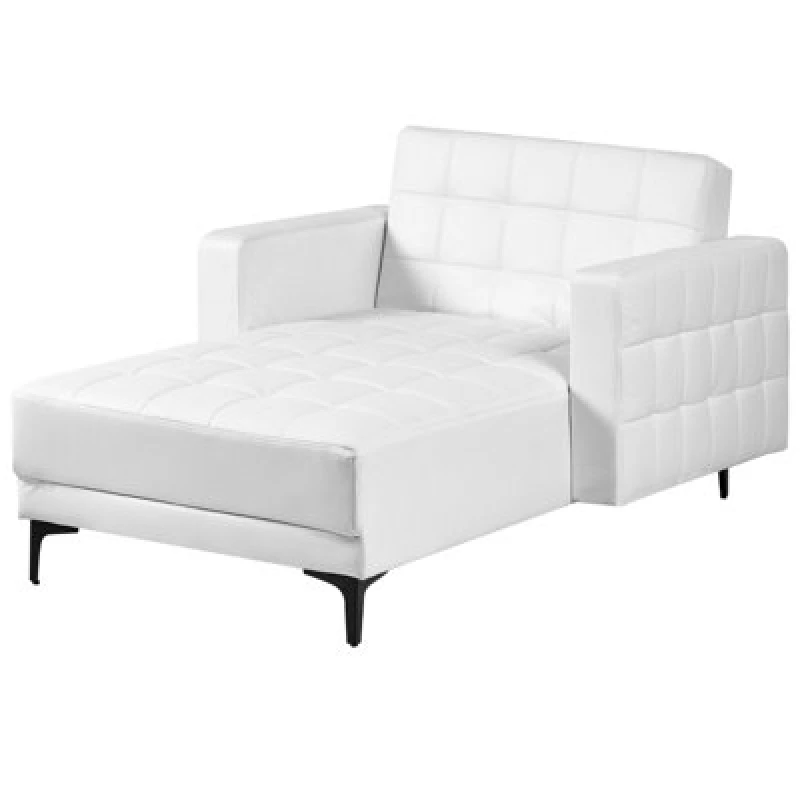 Image of Beliani Chaise Longue Aberdeen Faux Leather White