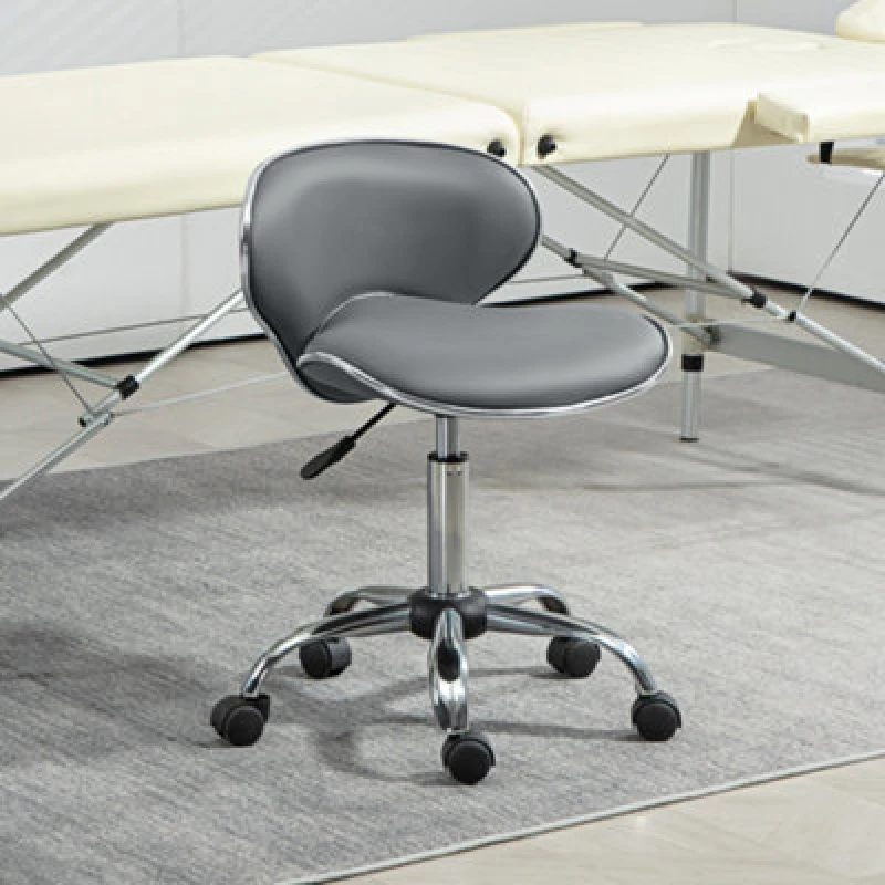 Image of HOMCOM Office Chair Beauty Salon Rolling Technician Stool Chair Pink - Grey TJ Hughes 5056725554378