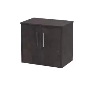 Image of Hudson Reed Juno 600mm Wall Hung 2 Door Vanity & Worktop - Metallic Slate
