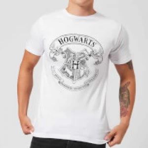 Image of Harry Potter Hogwarts Crest Mens T-Shirt - White - L