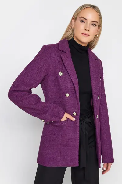 image of Long Tall Sally Tall Boucle Blazer Purple