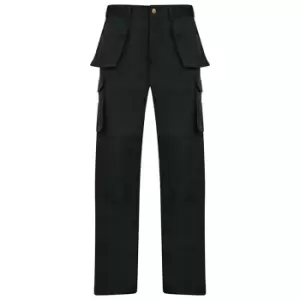 Image of Absolute Apparel Mens Workwear Utility Cargo Trouser (28R) (Black)
