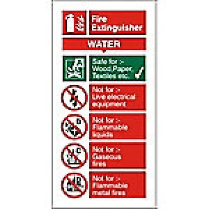 Image of Fire Extinguisher Sign Water Acrylic 20 x 10 cm