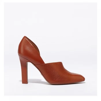 image of Reiss Amelie Shoot Court Shoes - Hazel Leather