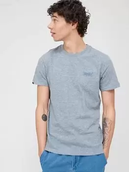 Image of Superdry Embroidered Logo T-Shirt - Blue Size M, Men
