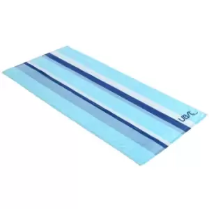 Image of Urban Beach Stripe Cotton Towel (One Size) (Blue/Aqua Blue/White)